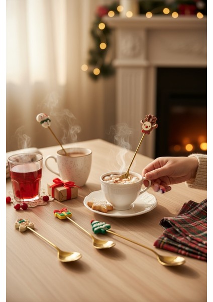 Yeni Yıl 6'lı Mini Çay Kaşığı