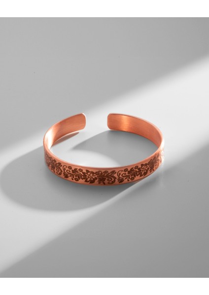 Çiçek Desenli ve Dua Işlemeli Bakır Bilezik (Zeolit Taşı) fiyatları
