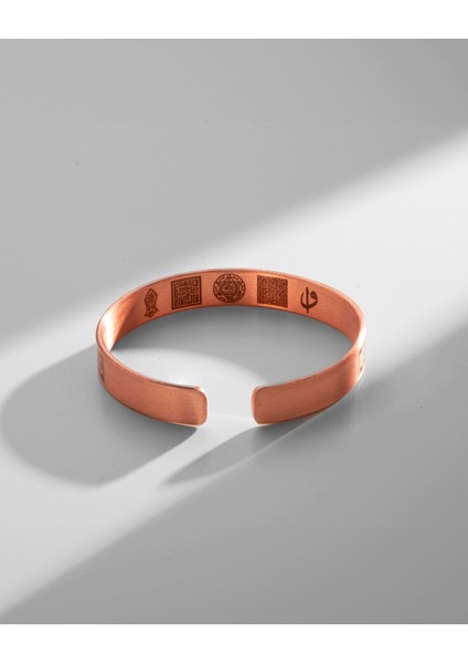 Çiçek Desenli ve Dua Işlemeli Bakır Bilezik (Zeolit Taşı) modelleri