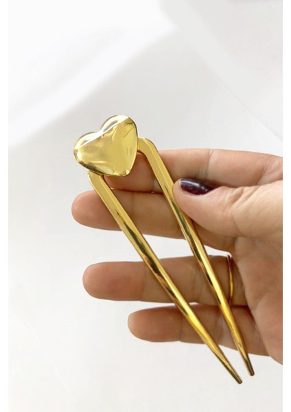 Kalp Dekorlu Metal Topuz Çubuk Toka fiyatları