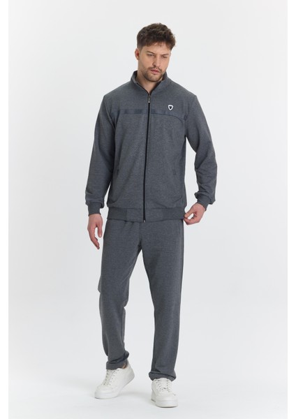 Erkek Pamuklu Tam Fermuarlı Eşofman Takımı Antrasit M. 201462-A fiyatları