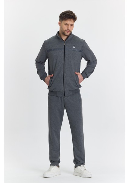 Erkek Pamuklu Tam Fermuarlı Eşofman Takımı Antrasit M. 201462-A indirimleri