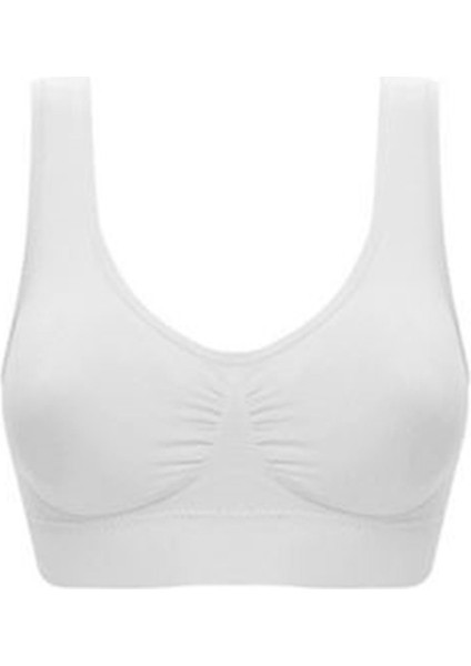 Beyaz Dikişsiz Kadın Pedli Sütyen Korse