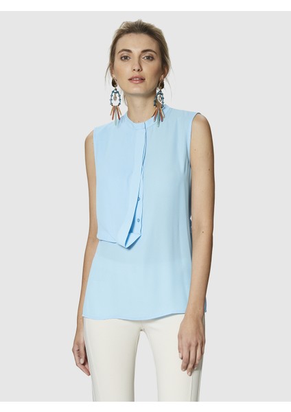 Ön Detaylı Bluz Mavi Y9913004_036