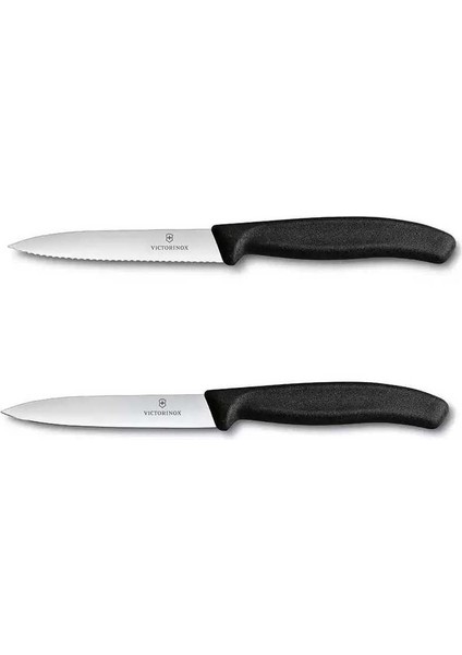 2li Set 10 cm Tırtıklı - 10 cm Düz Sebze Meyve Bıçağı