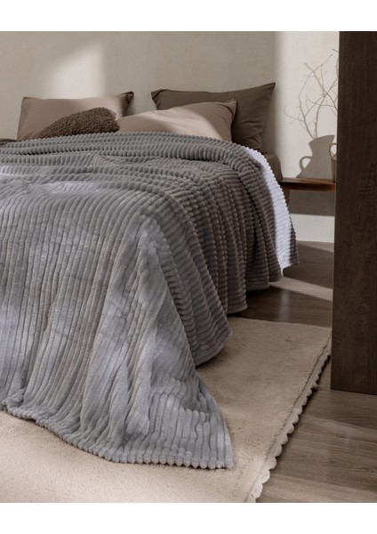 Corbeau Çift Kişilik Welsoft Düz Battaniye - Gri modelleri