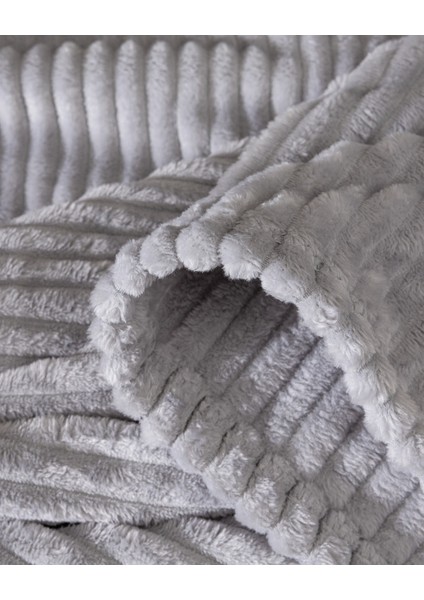 Corbeau Çift Kişilik Welsoft Düz Battaniye - Gri