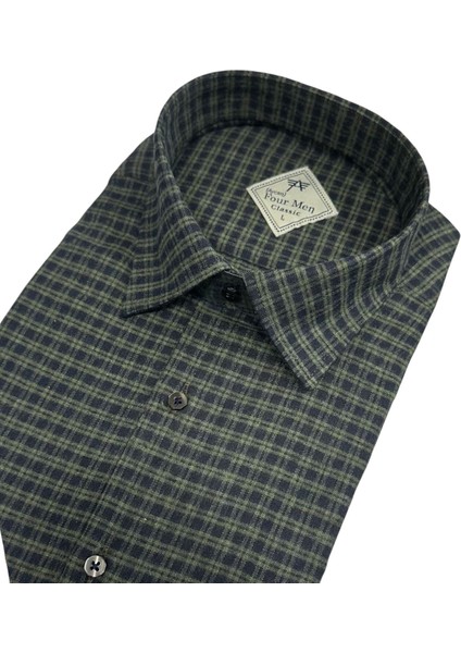 Klasik Geniş Kesim Ekoseli Flanel Çift Cepli Uzun Kollu Erkek Gömlek fiyatları
