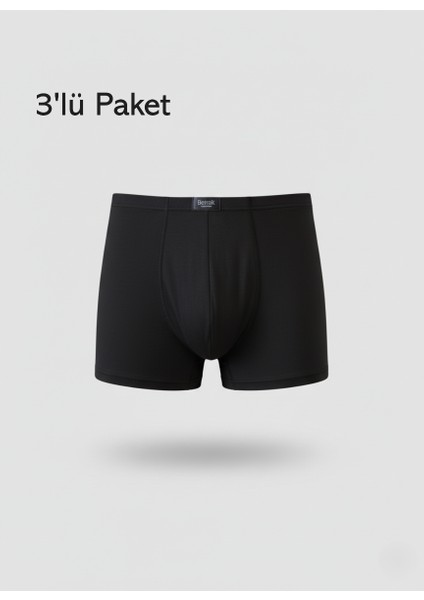 Bambu Boxer Pamuklu Cotton Modal 3'lü Paket Ekstra Esnek Slim Fit Erkek