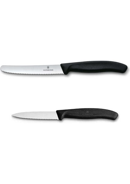 2li Set 11 cm Tırtıklı - 10 cm Tırtıklı Sebze Meyve Bıçağı