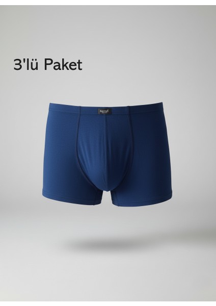 Bambu Boxer Pamuklu Cotton Modal 3'lü Paket Ekstra Esnek Slim Fit Erkek