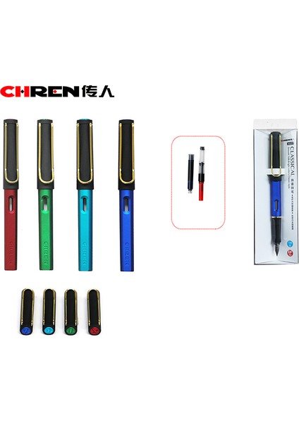 Chren 3920 Klasik Dolma Kalem, Mat Metalik Gövde, Altın Detaylı indirimleri