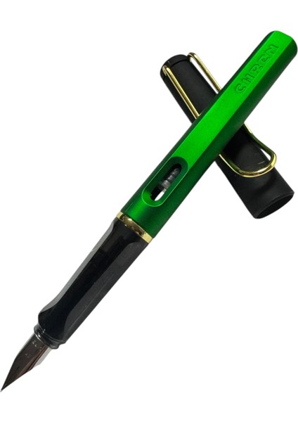 Chren 3920 Klasik Dolma Kalem, Mat Metalik Gövde, Altın Detaylı