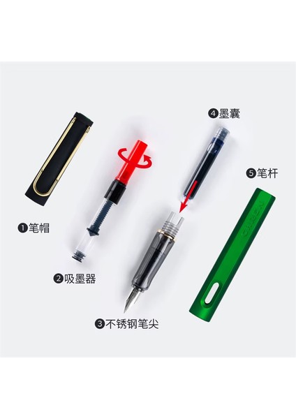 Chren 3920 Klasik Dolma Kalem, Mat Metalik Gövde, Altın Detaylı