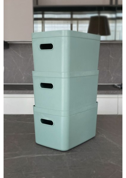 Linea 6 Parça Dolap Içi Mutfak Çocuk Odası Raf Düzenleyici Saklama Kutusu -Yeşil