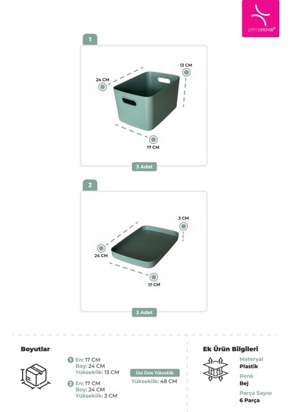Linea 6 Parça Dolap Içi Mutfak Çocuk Odası Raf Düzenleyici Saklama Kutusu -Yeşil modelleri