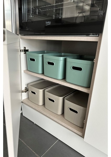 Linea 6 Parça Dolap Içi Mutfak Çocuk Odası Raf Düzenleyici Saklama Kutusu -Yeşil