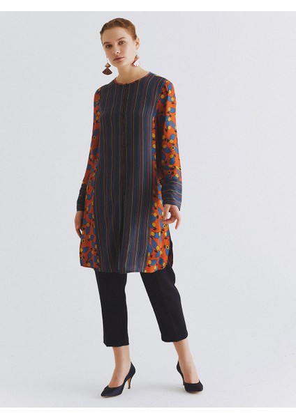 Yırtmaçlı Desenli Tunik Standart Renk K2013308_089