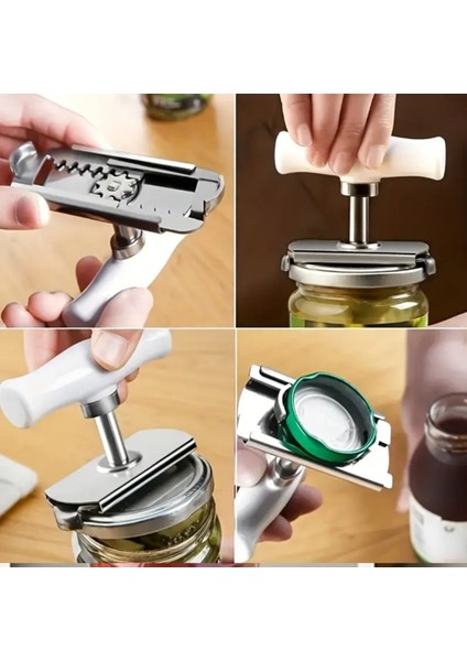 Paslanmaz Çelik Kavanoz ve Şişe Açacağı | Ayarlanabilir, Kaymaz, Ergonomik Tutma Saplı modelleri
