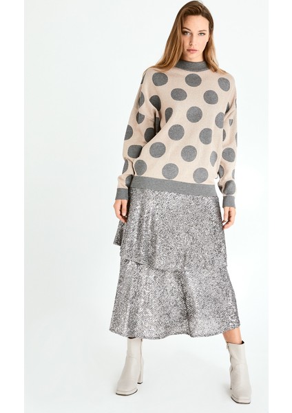 Volanlı Etek Gümüş K2015024_078 modelleri