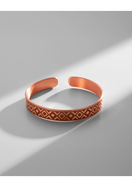 Zik Zak Kare Motifli Bakır Bilezik (Zeolit Taşı) fiyatları