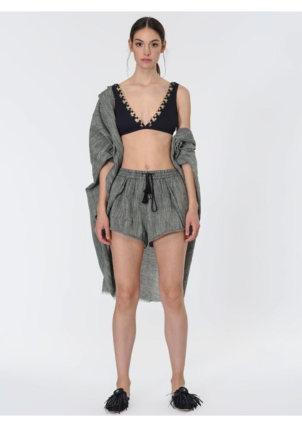 Püskül Detaylı Yanları Detaylı Mini Şort Standart Renk Y1965118_089 modelleri