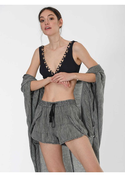 Püskül Detaylı Yanları Detaylı Mini Şort Standart Renk Y1965118_089 indirimleri