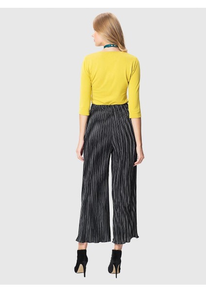 Çizgili Kadın Pantolon Siyah-Beyaz K1812121_101 modelleri