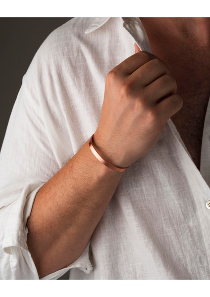 Içi Ayetel Kürsi Yazılı Dışı Düz Ince Bakır Bakır Bilezik