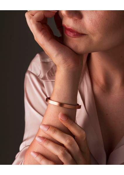 Içi Ayetel Kürsi Yazılı Dışı Düz Ince Bakır Bakır Bilezik