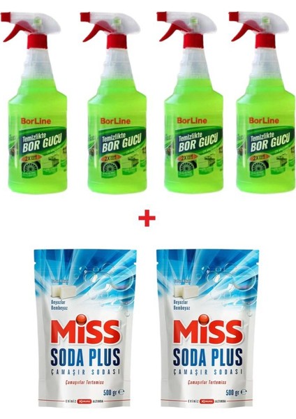 Borline 4 Adet Borgücü 1000 ml 2 Adet Miss Soda Plus 500 gr