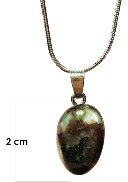 Turmalin Doğal Taşı Zincirli El Yapımı Kolye Uç: 2 cm Zincir: 20 cm Kutulu fiyatları