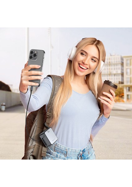 20.000MAH Hızlı Şarj Destekli Fulltech 70W Taşınabilir Dahili Type-C Kablolu Mini Güç Bankası Powerbank indirimleri