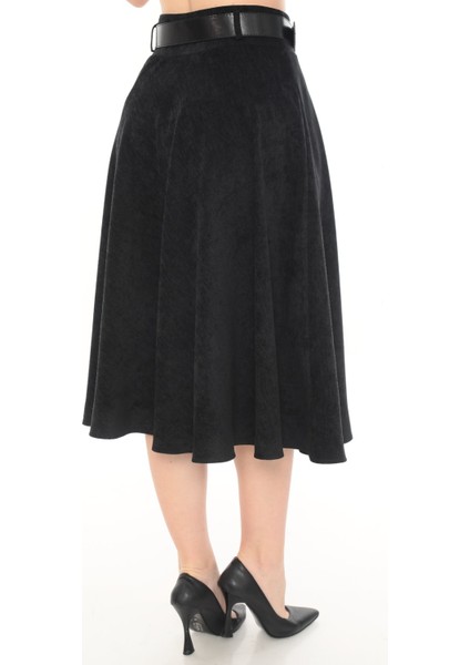 Kadın Kışlık Kloş Etek 780 Kadife Şöni Kumaş 75 cm Boyunda modelleri