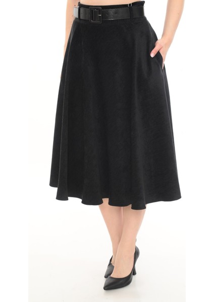 Kadın Kışlık Kloş Etek 780 Kadife Şöni Kumaş 75 cm Boyunda fırsatları