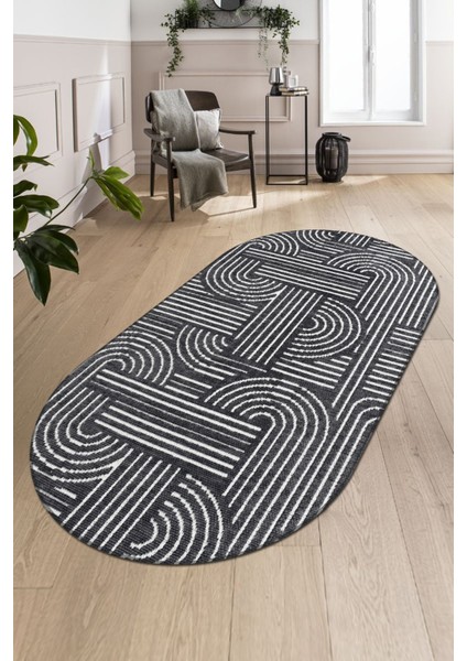 Revna Oval Halı | Yıkanabilir, Kaymaz Taban, Modern Salon ve Mutfak Halısı