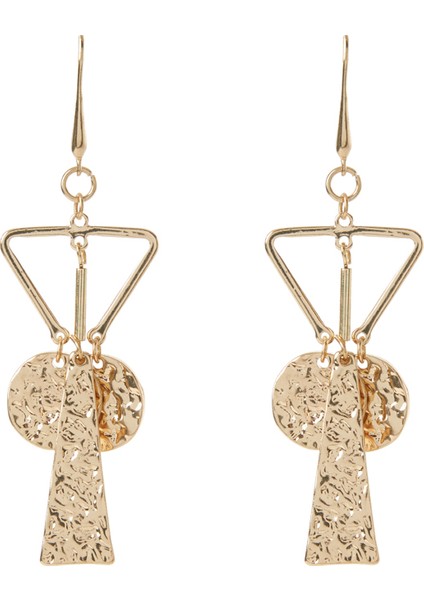 Üçgen Ve Daire Detaylı Küpe Standart Renk K2086122_089