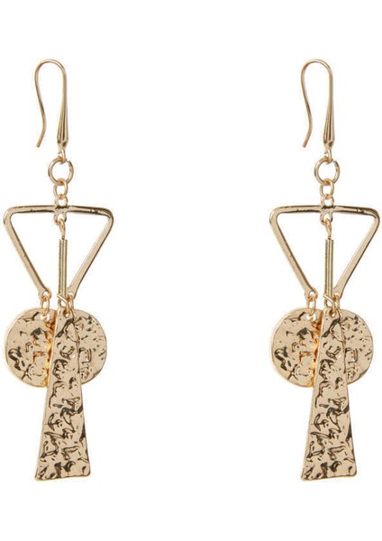 Üçgen Ve Daire Detaylı Küpe Standart Renk K2086122_089 fırsatları