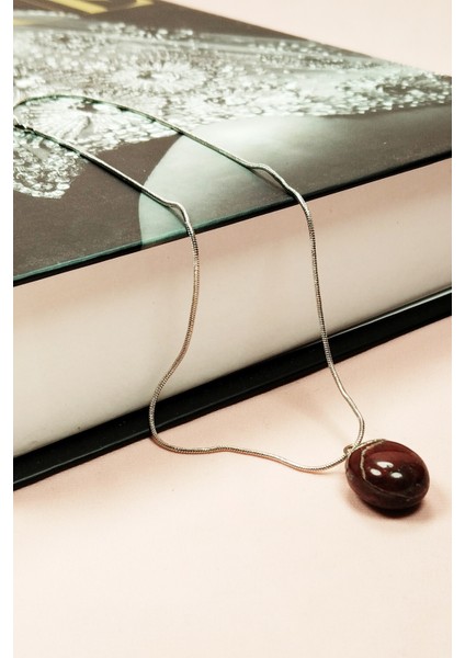 Kantaşı Doğal Taşı Zincirli El Yapımı Kolye Uç: 2 cm Zincir: 20 cm Kutulu indirimleri