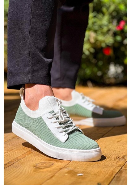 KB-110 Kuback Yeşil Triko Yüksek Taban Bağcıklı Günlük Erkek Ayakkabı