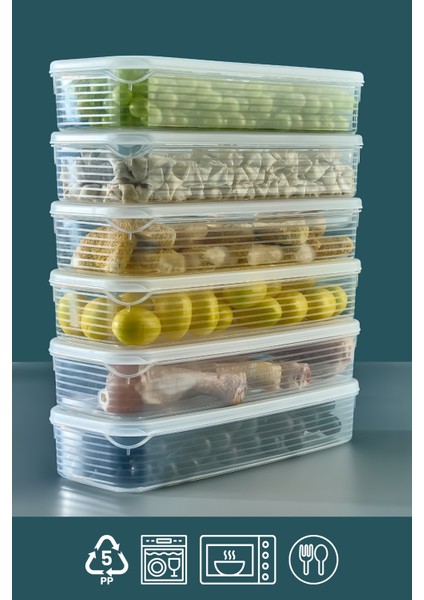 6 Adet 1,6 Litre Buzdolabı Içi Düzenleyici Saklama Kabı -Buzluk Saklama Kabı modelleri