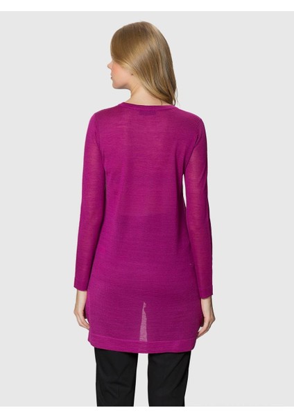 Uzun Triko Fuşya K1879204_003 modelleri