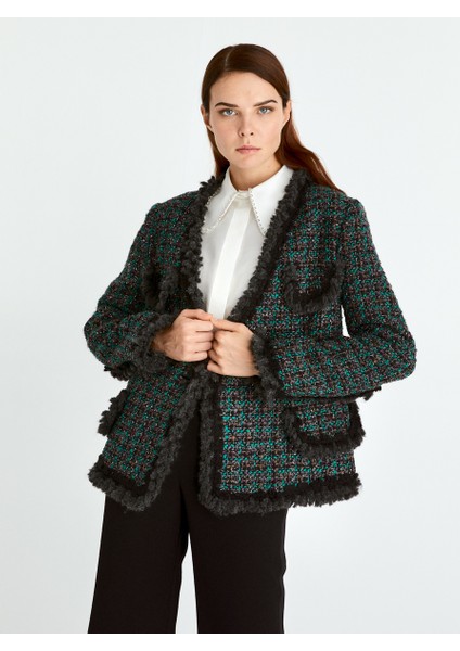 Cep Detaylı Püsküllü Renkli Kadın Ceket Standart Renk K1916011_089