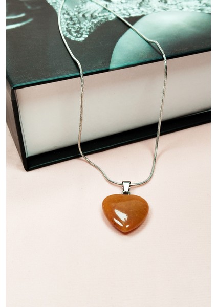 Aragonit Doğal Taşı Zincirli El Yapımı Kolye Uç: 2 cm Zincir: 20 cm Kutulu fırsatları