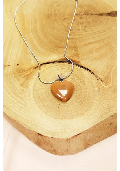 Aragonit Doğal Taşı Zincirli El Yapımı Kolye Uç: 2 cm Zincir: 20 cm Kutulu indirimleri