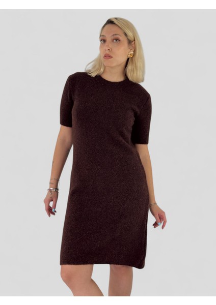 Triko Elbise Kadın Kahve modelleri