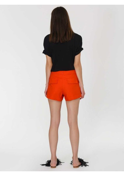 Cep Detaylı Mini Mercan Rengi Şort Mercan Y1912614_030