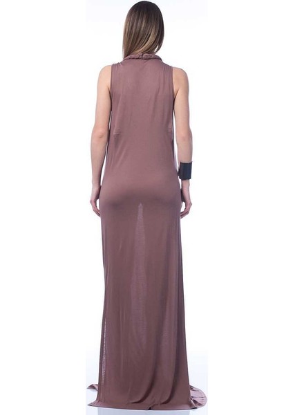Kolsuz Uzun Elbise Kahve Y1441009_005 fırsatları