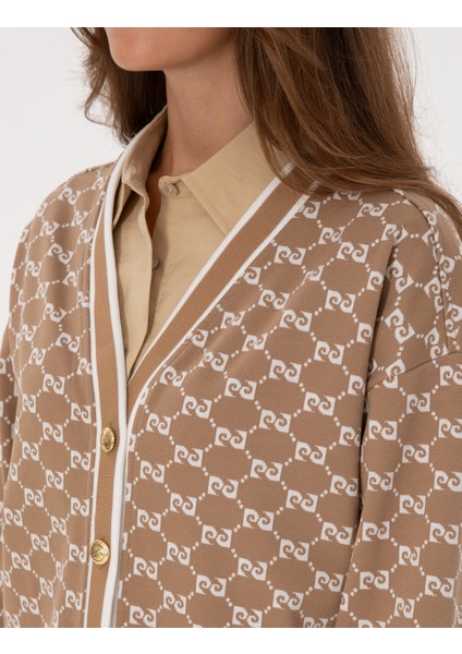 Kadın Bej Comfort Fit Örme Hırka 50309128-VR011