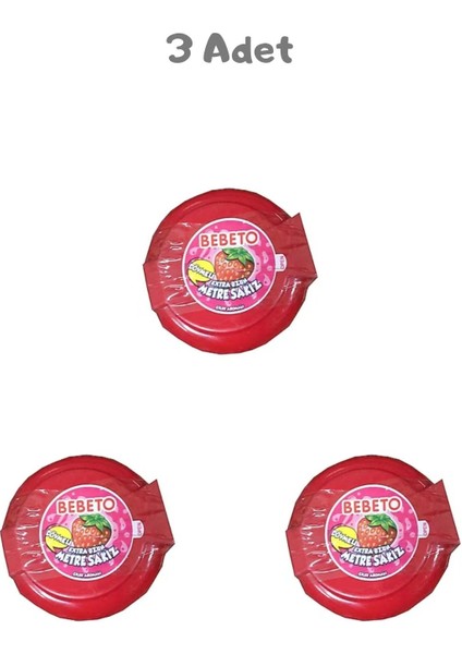 Çilek Aromalı Ekstra Uzun Metre Sakız (25 Gr) 3 Adet